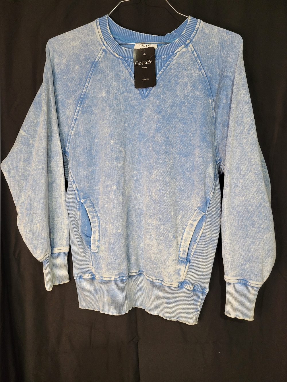 GottaBe Light Blue Mineral Wash Sweatshirt